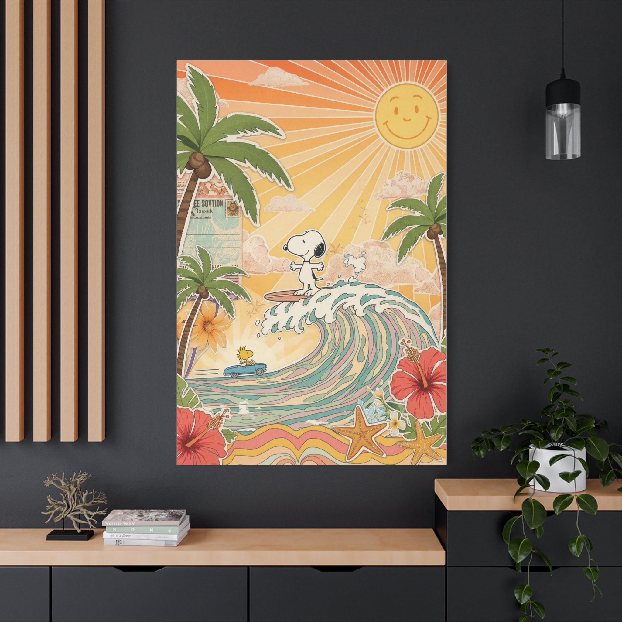Retro Snoopy Surf Canvas