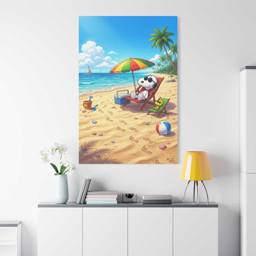 Snoopy Beach Matte Canvas