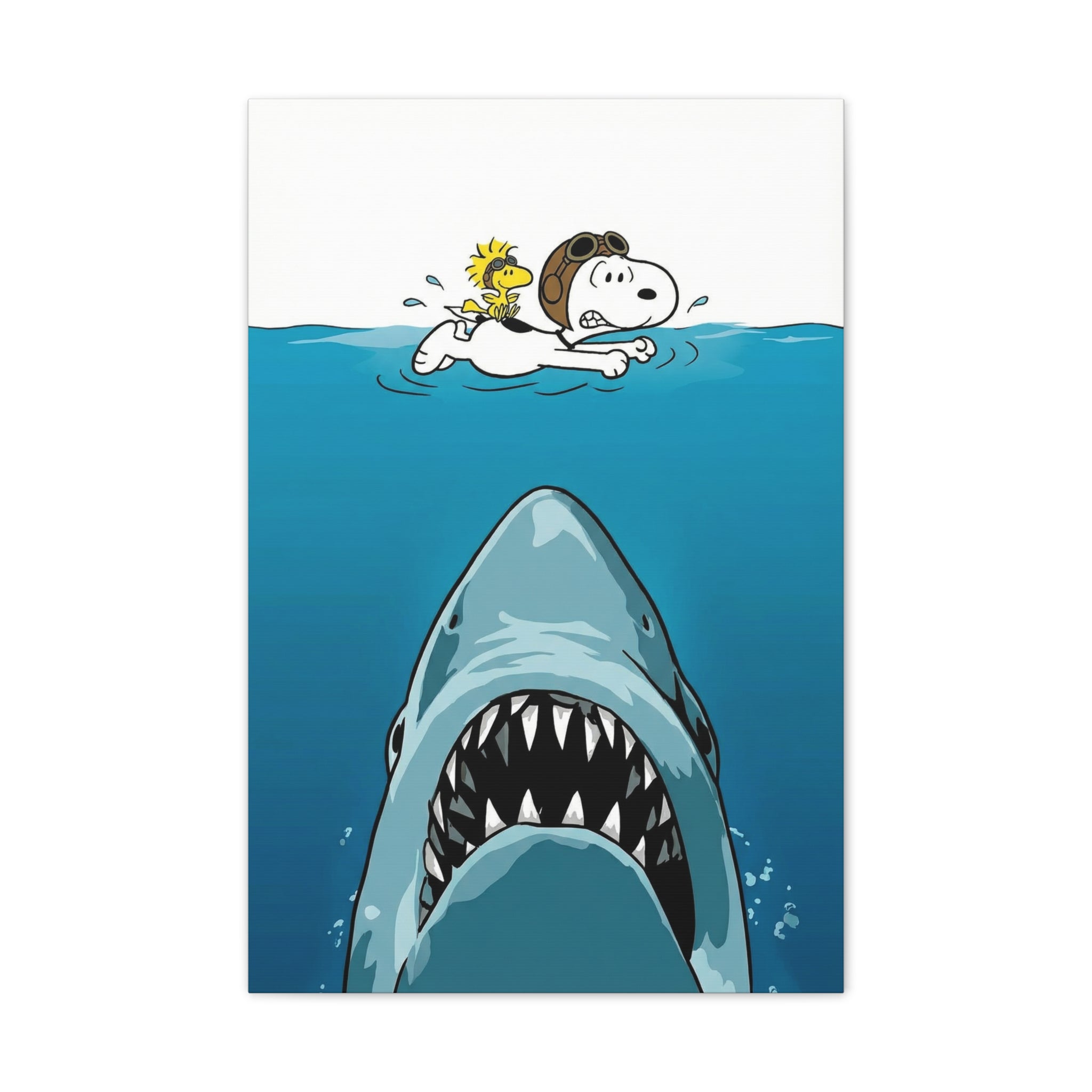 Snoopy Shark Surf Canvas
