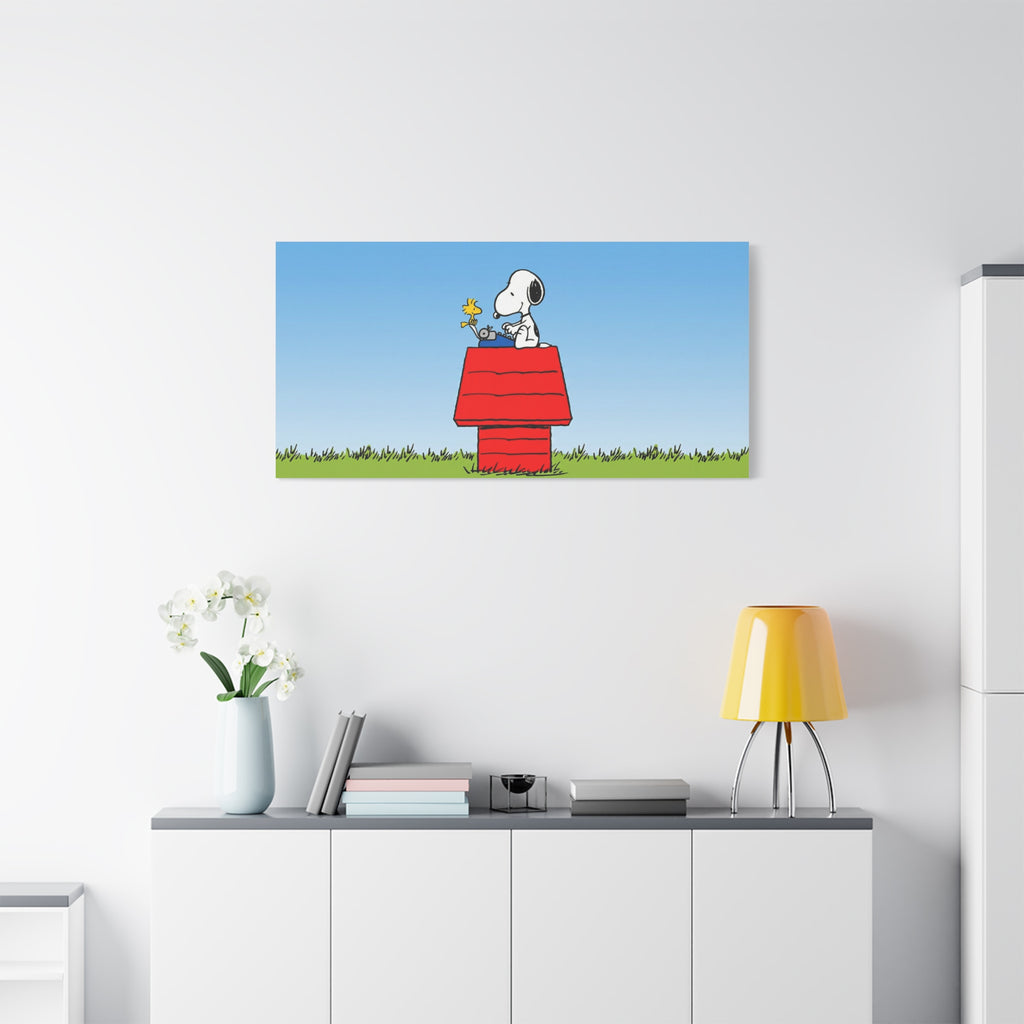 Snoopy on Red Doghouse Canvas