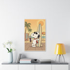 Snoopy Surfing Beach Scene Canvas