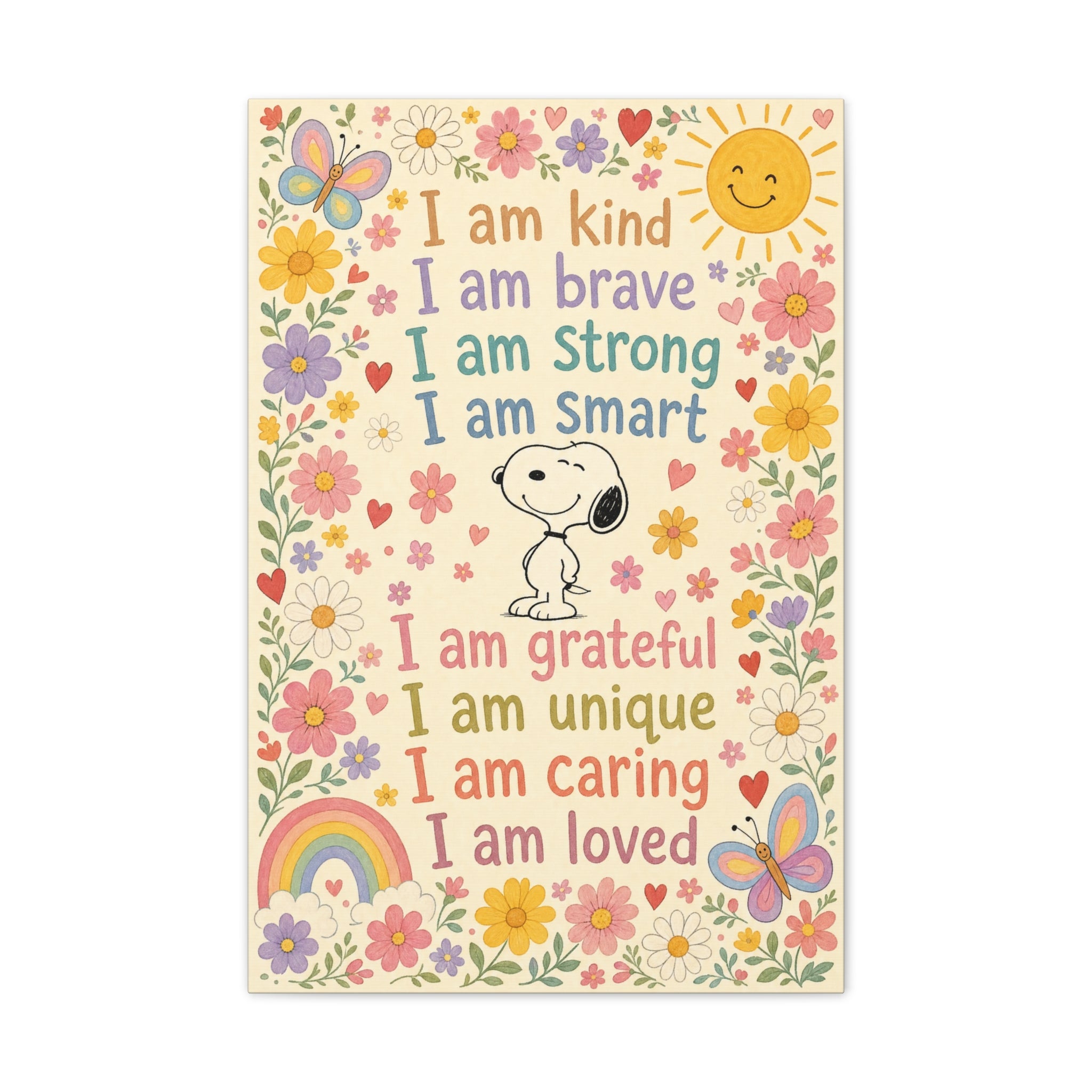 Snoopy Positive Affirmations Canvas