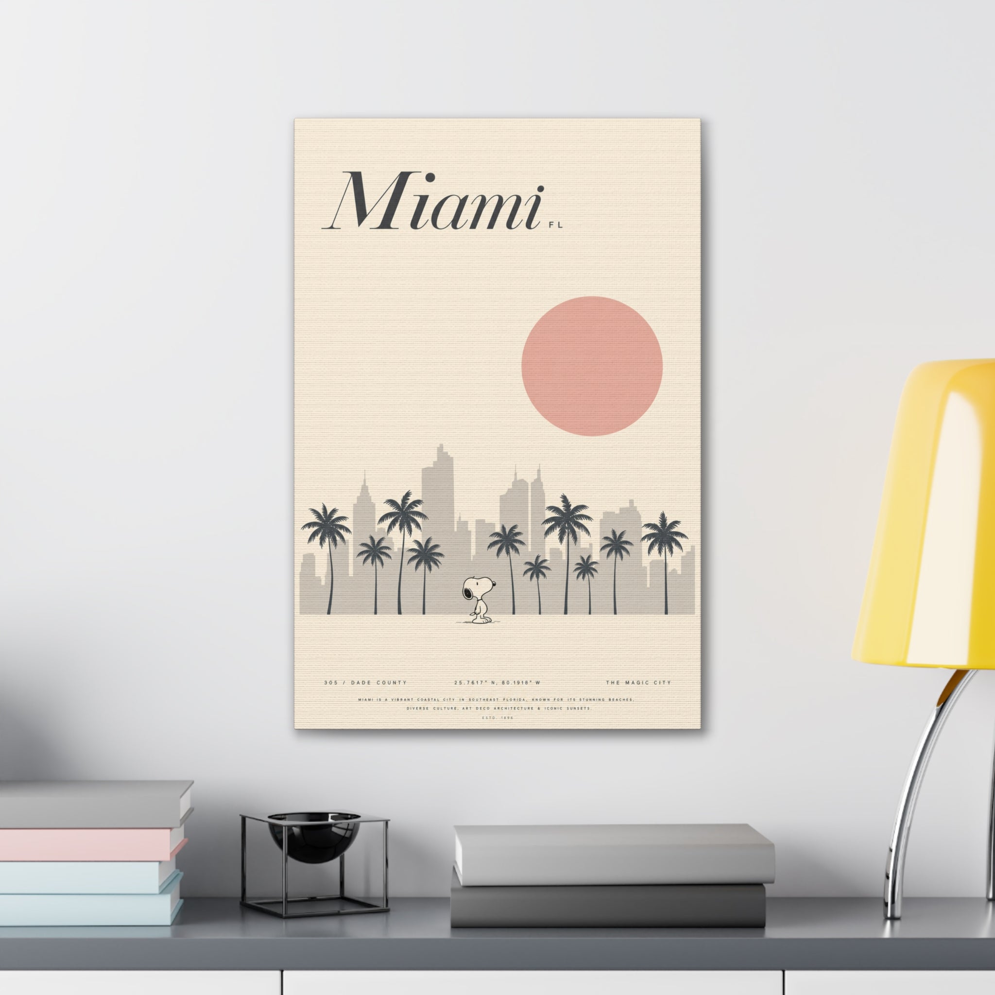 Miami Skyline Sun Canvas