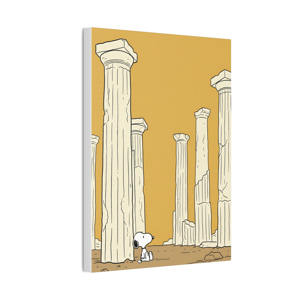 Snoopy among Ancient Columns Canvas