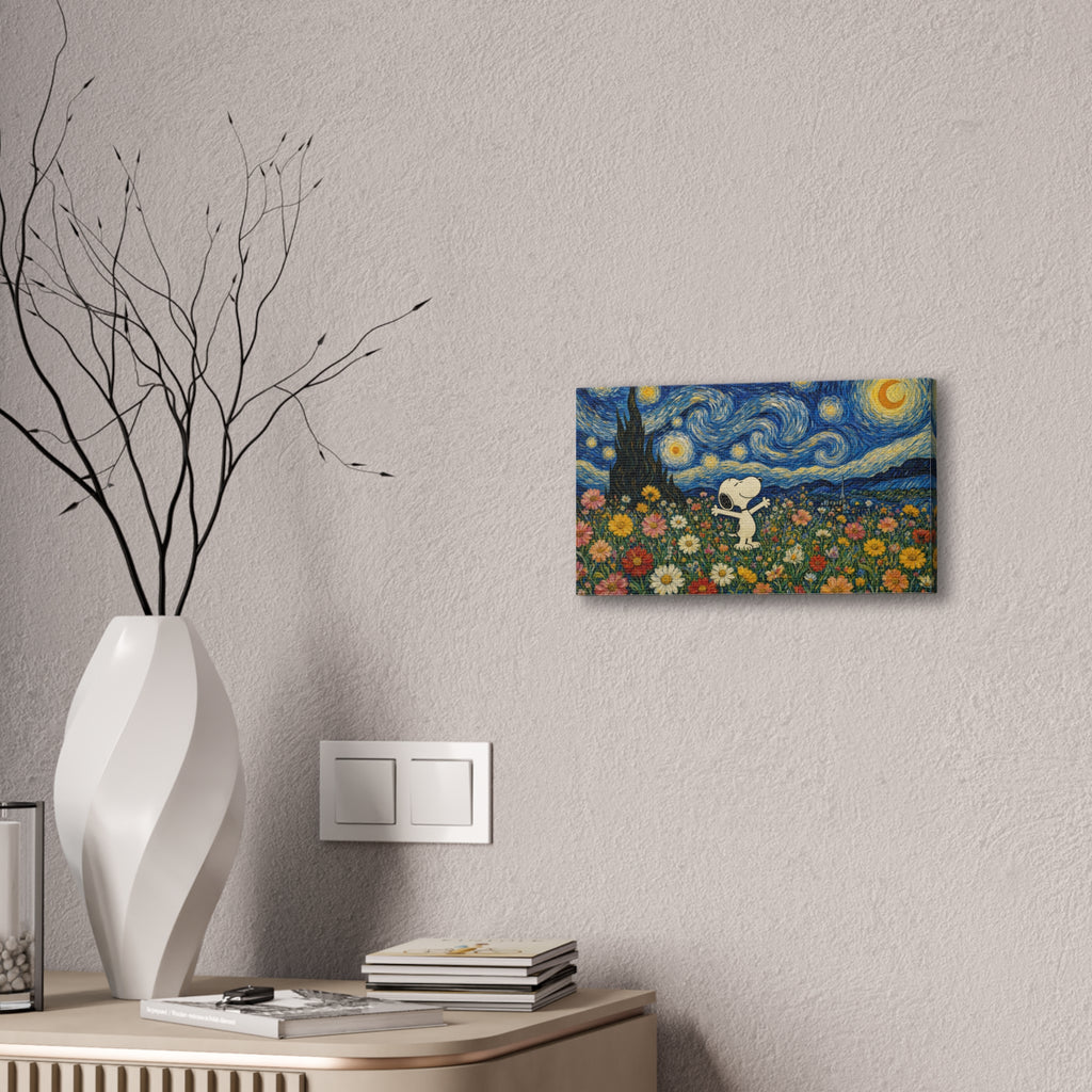 Starry Floral Field Canvas