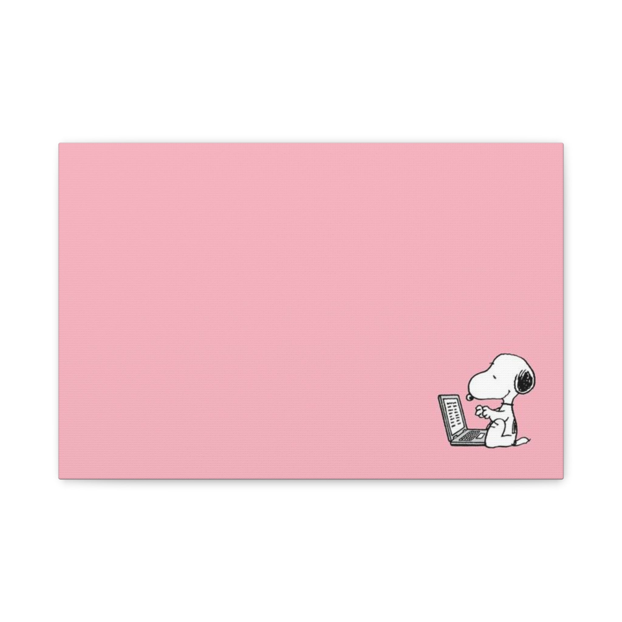 Snoopy on Laptop Canvas