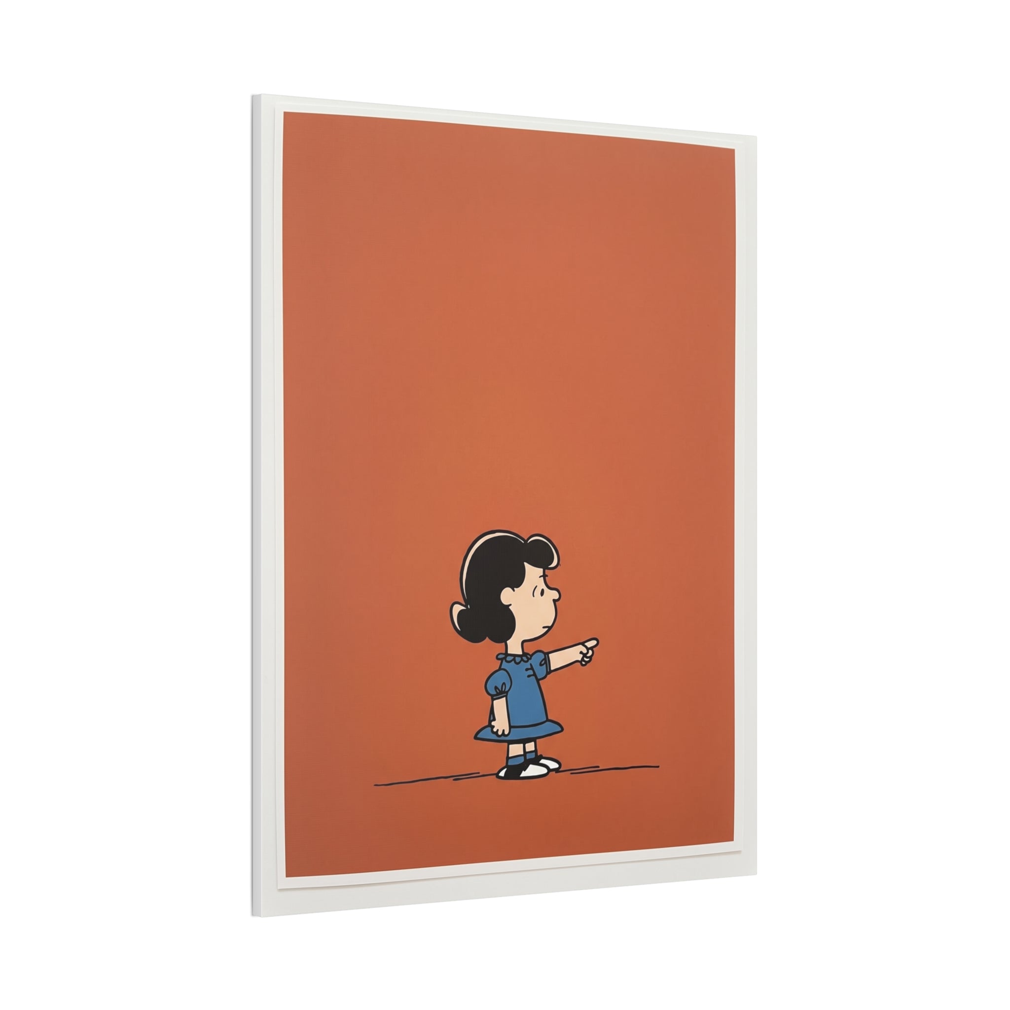 Girl Pointing Illustration Canvas