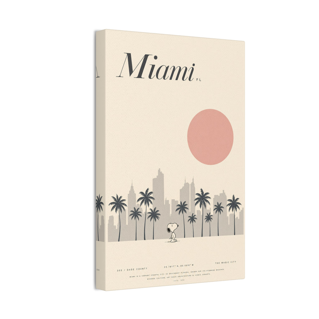 Miami Skyline Sun Canvas