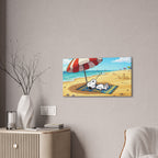 Sleeping Snoopy Beach Scene Canvas