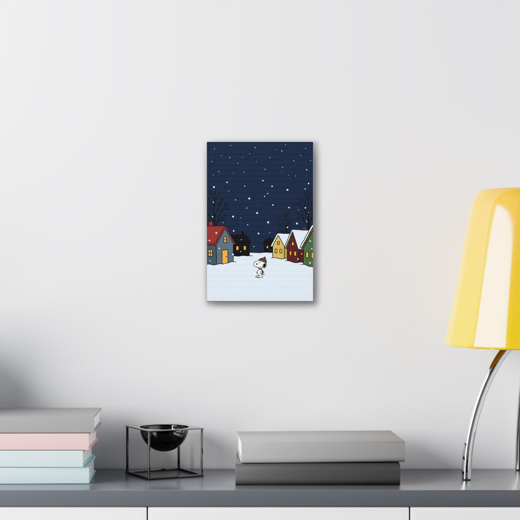 Snoopy Snowy Night Canvas