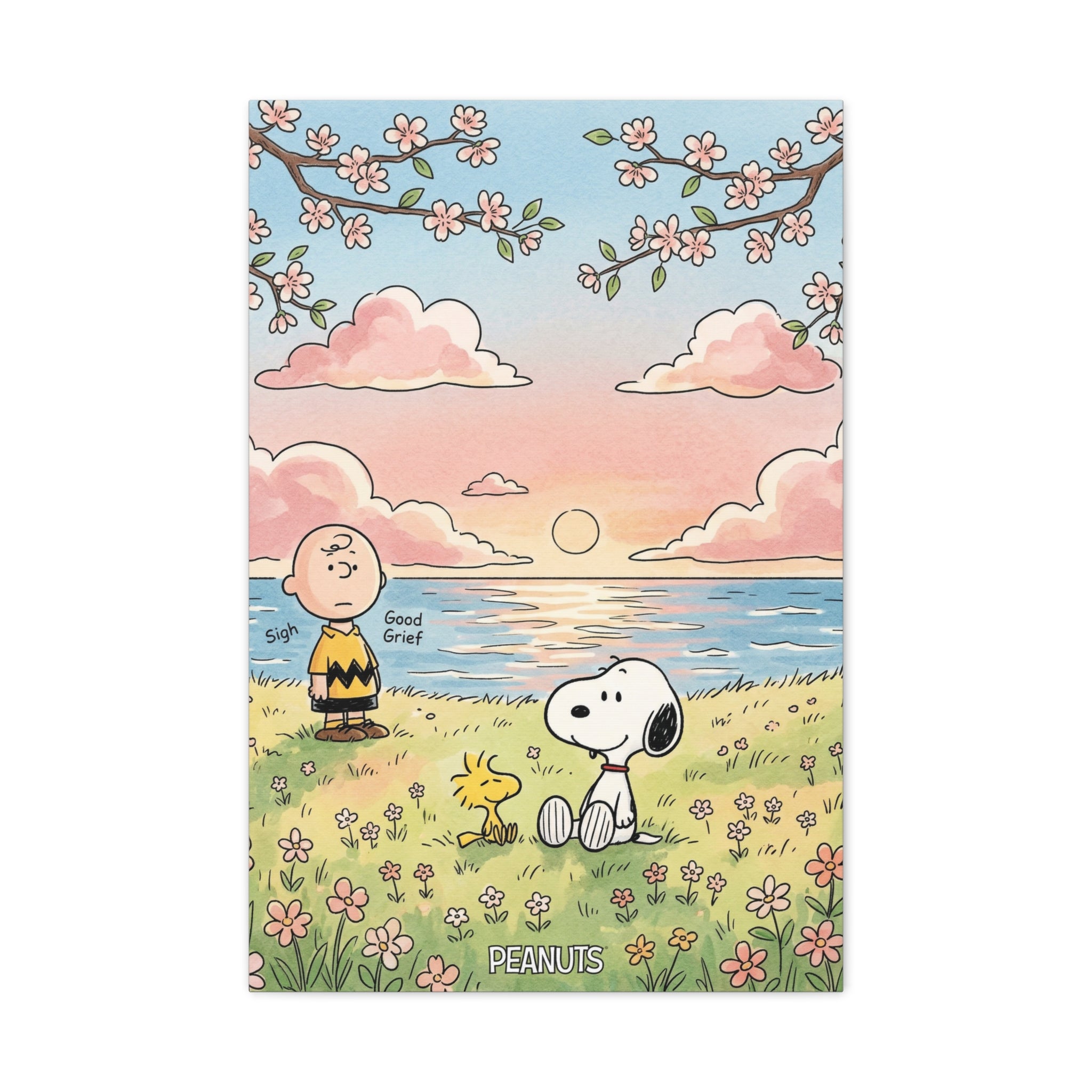 Snoopy Charlie Sunset Canvas