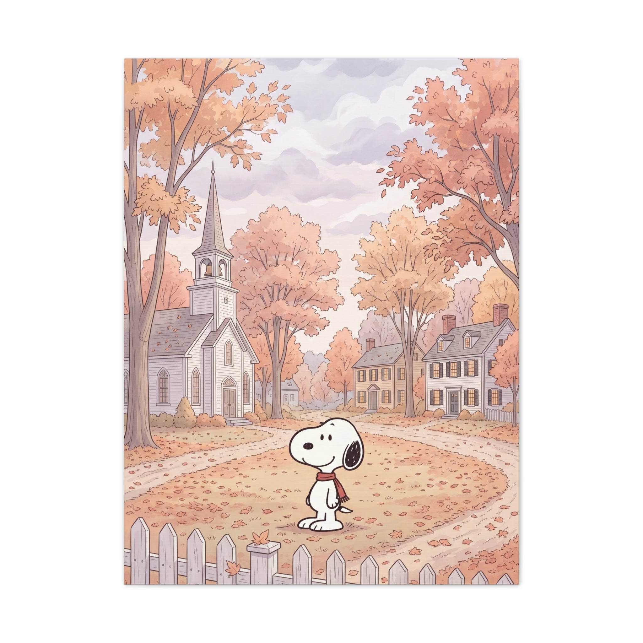Snoopy Autumn Village Canvas
