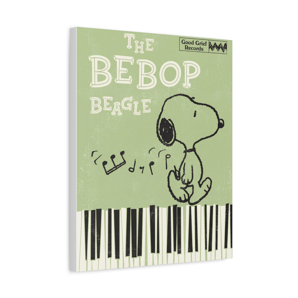 Bebop Beagle Piano Illustration Canvas