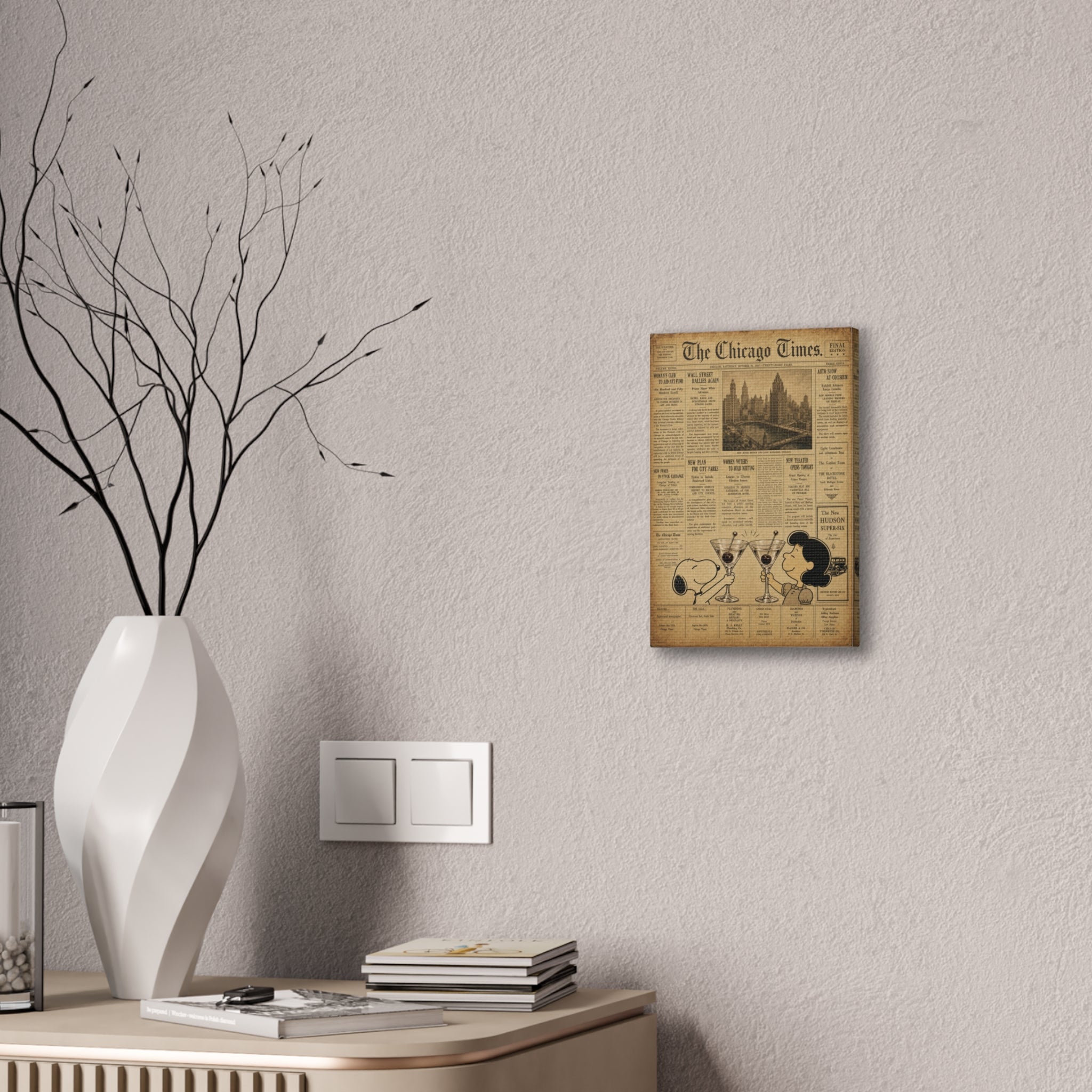 Peanuts Vintage Newspaper Canvas