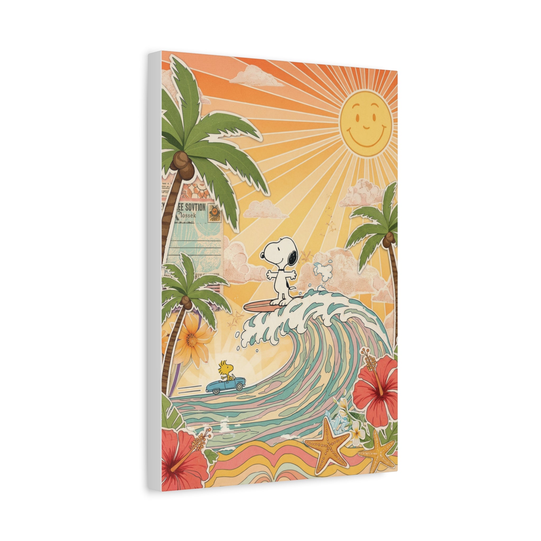 Retro Snoopy Surf Canvas