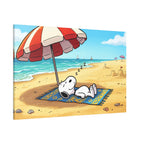 Sleeping Snoopy Beach Scene Canvas