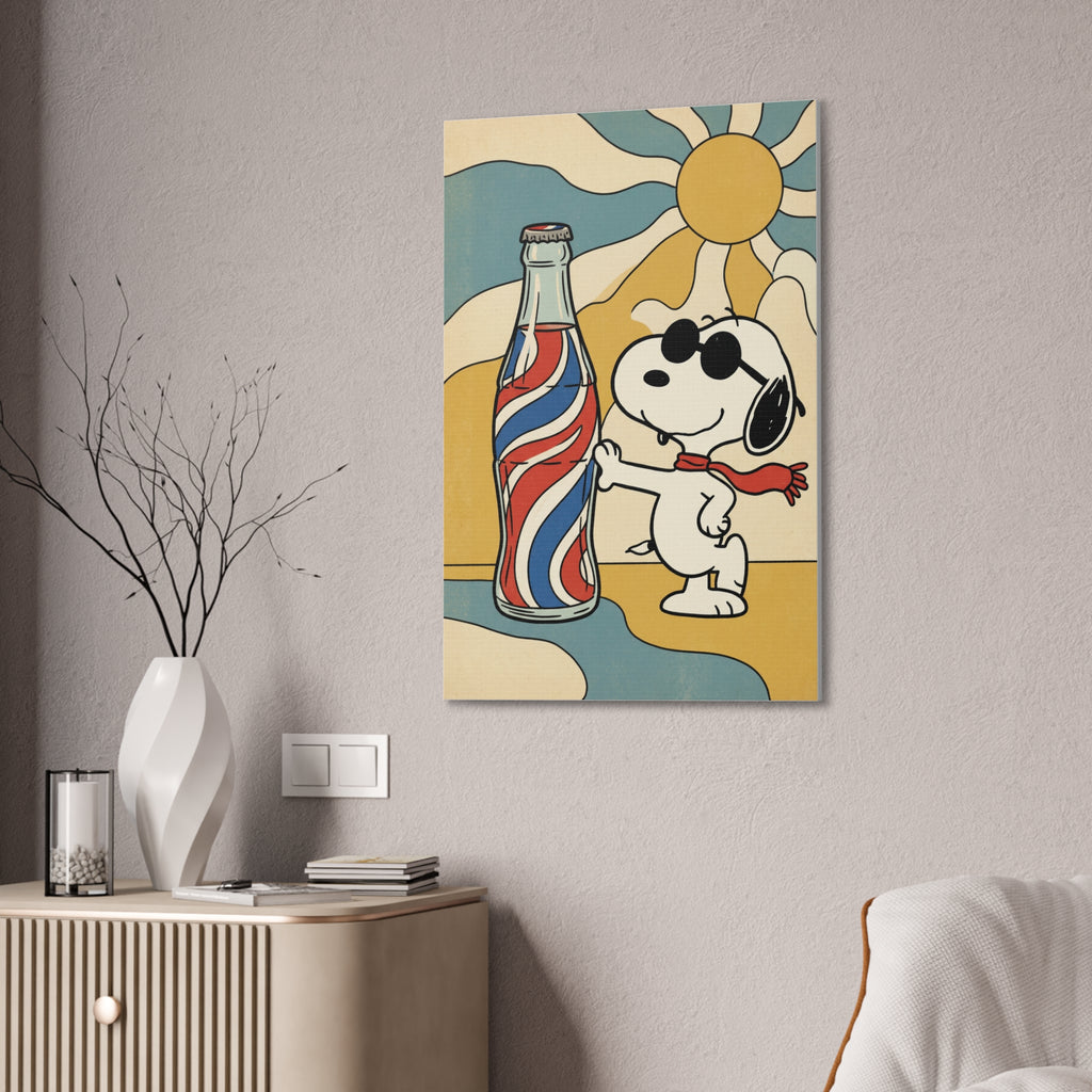 Retro Snoopy Soda Bottle Canvas