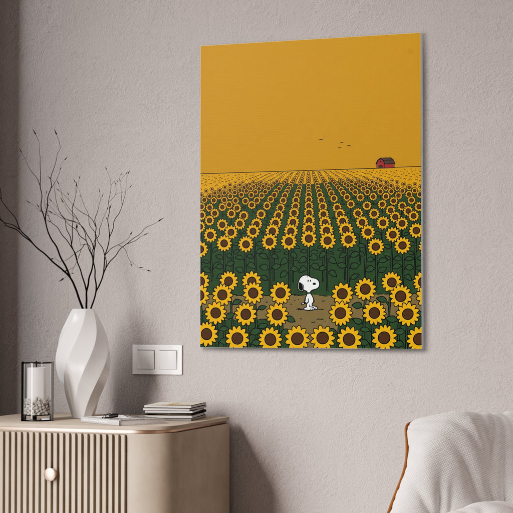 Snoopy in Sunflower Field Canvas