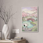 Snoopy Cherry Blossom Scene Canvas
