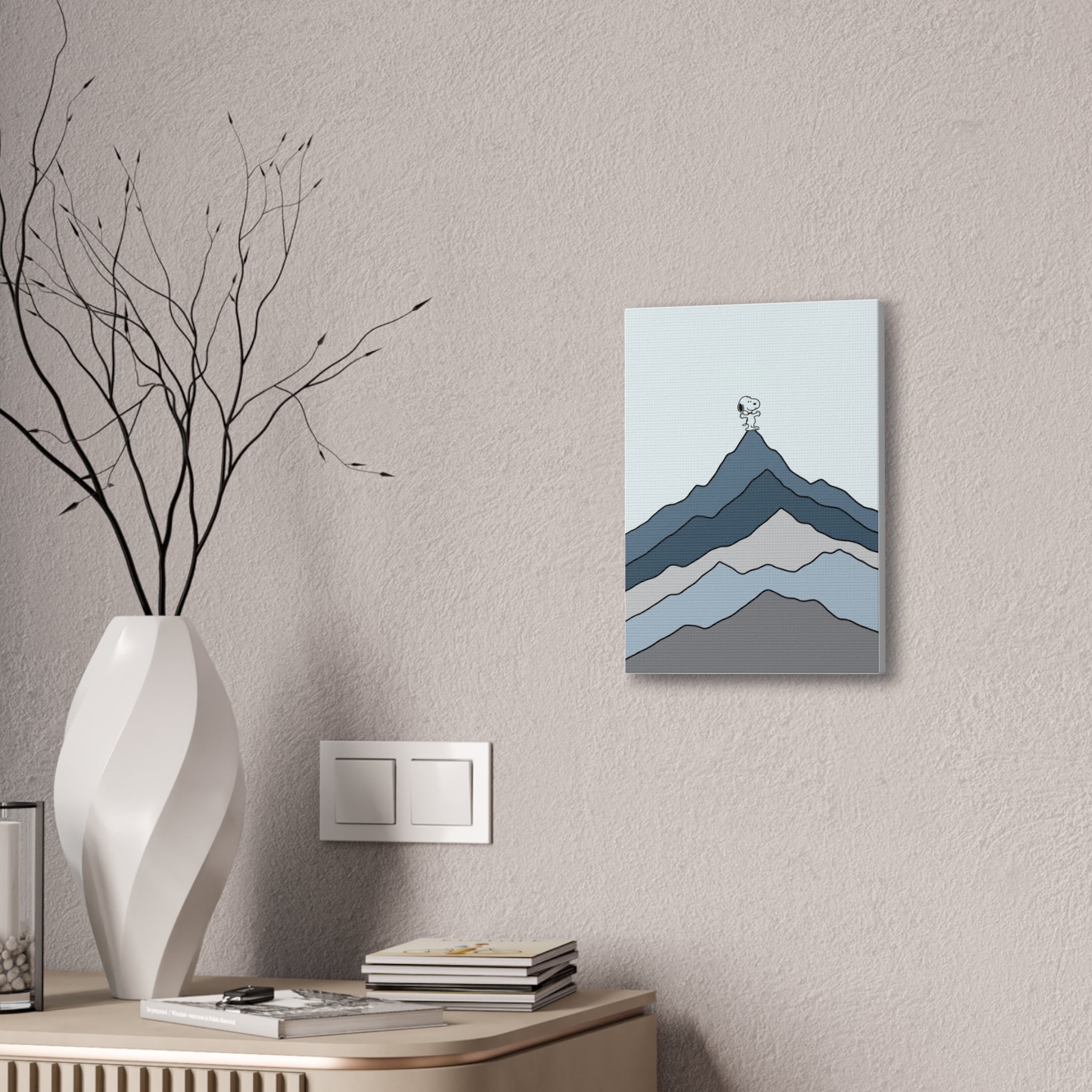 Snoopy on Mountain Canvas