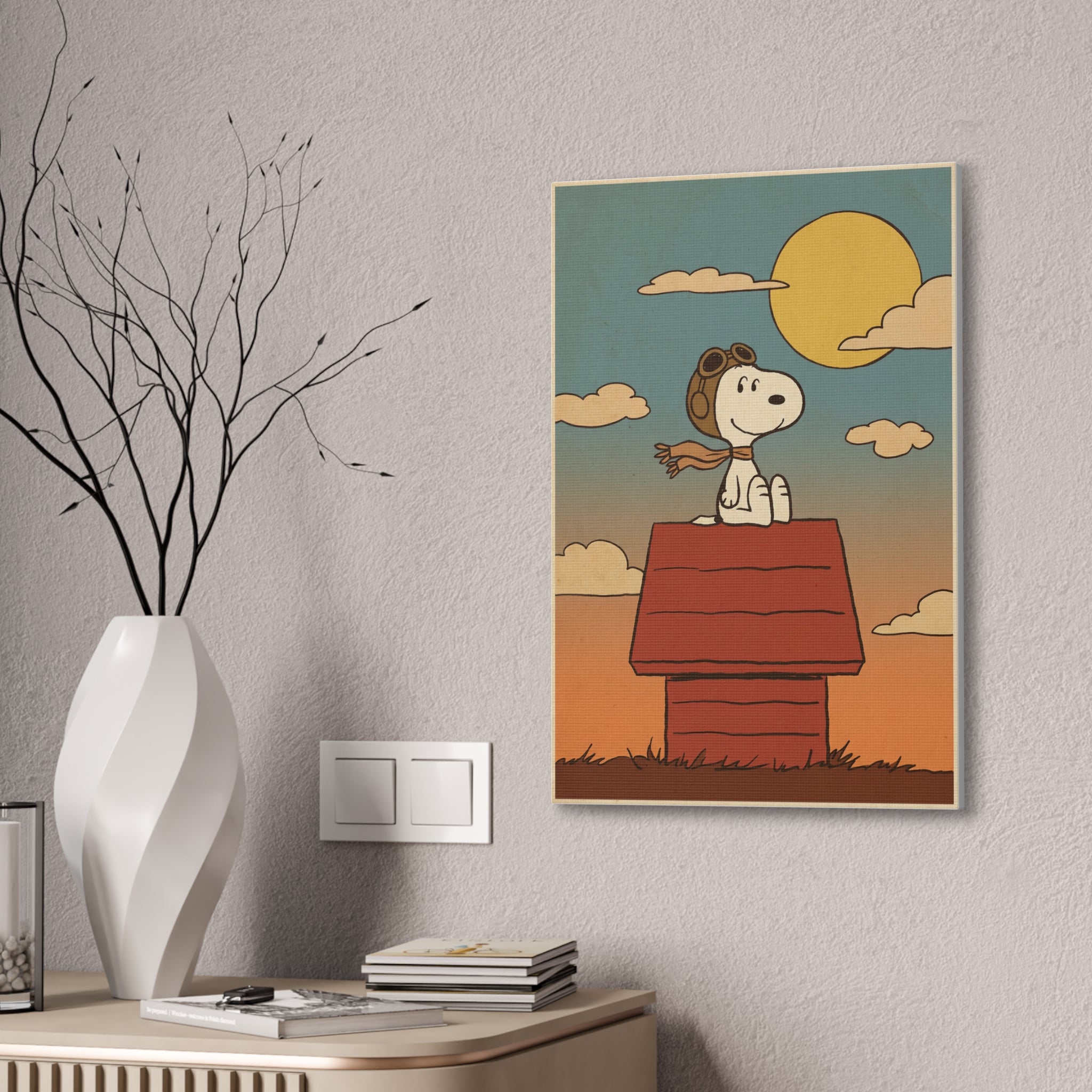 Snoopy Flying Ace Illustration Canvas