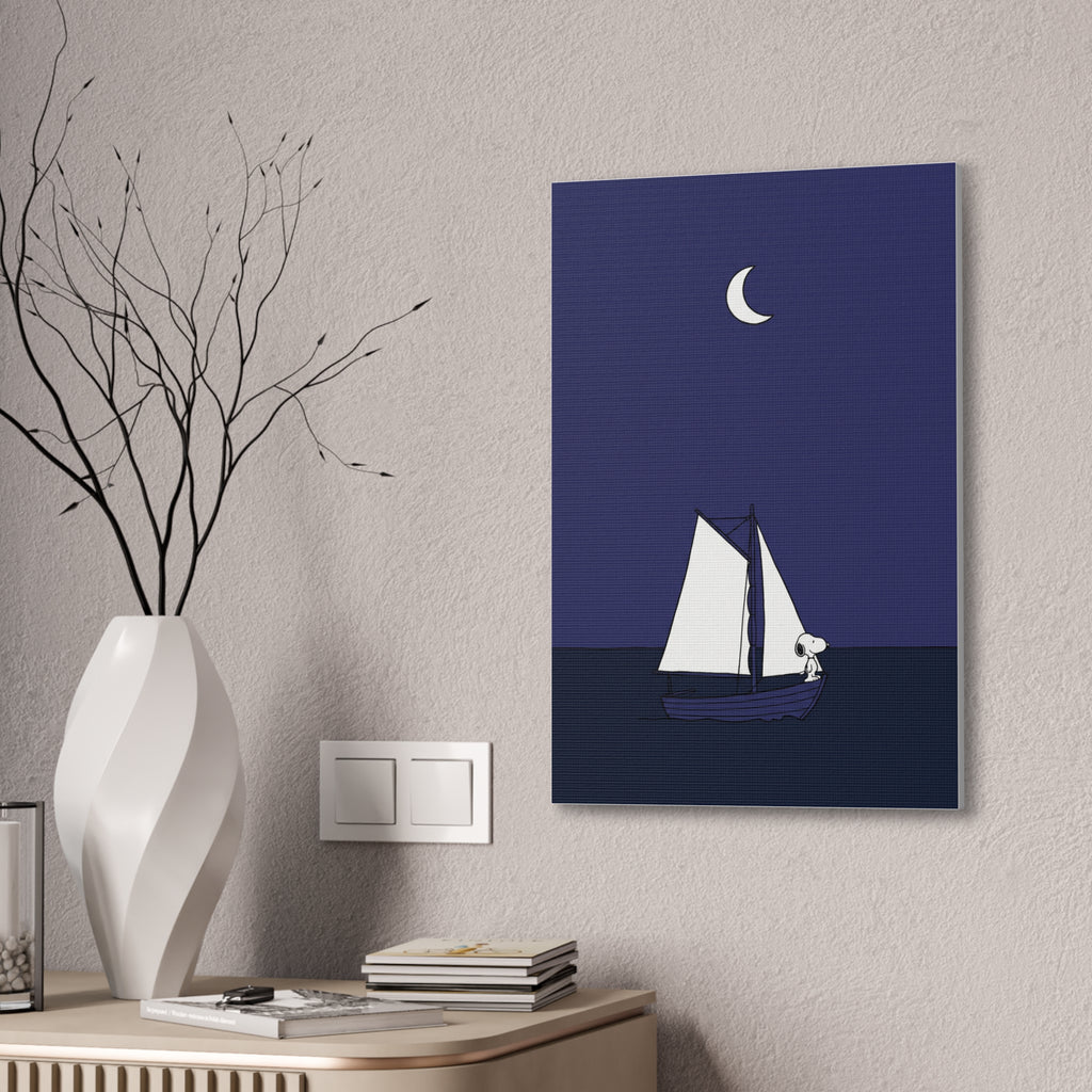 Sailboat Night Scene Canvas