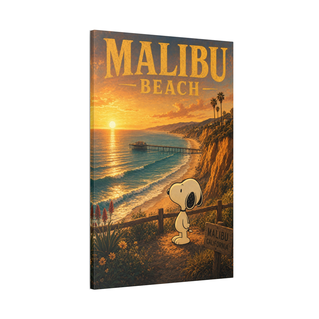 Malibu Beach Snoopy Canvas