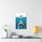 Snoopy Shark Surf Canvas