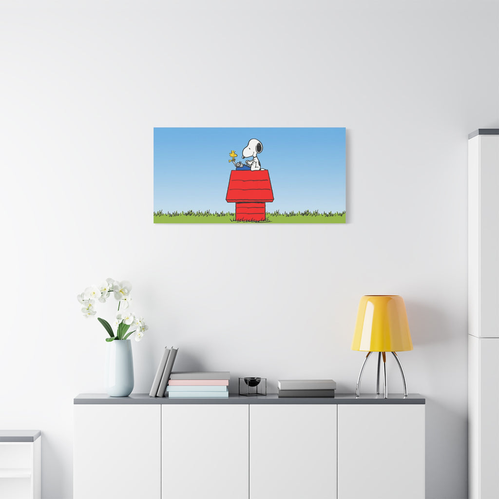 Snoopy on Red Doghouse Canvas
