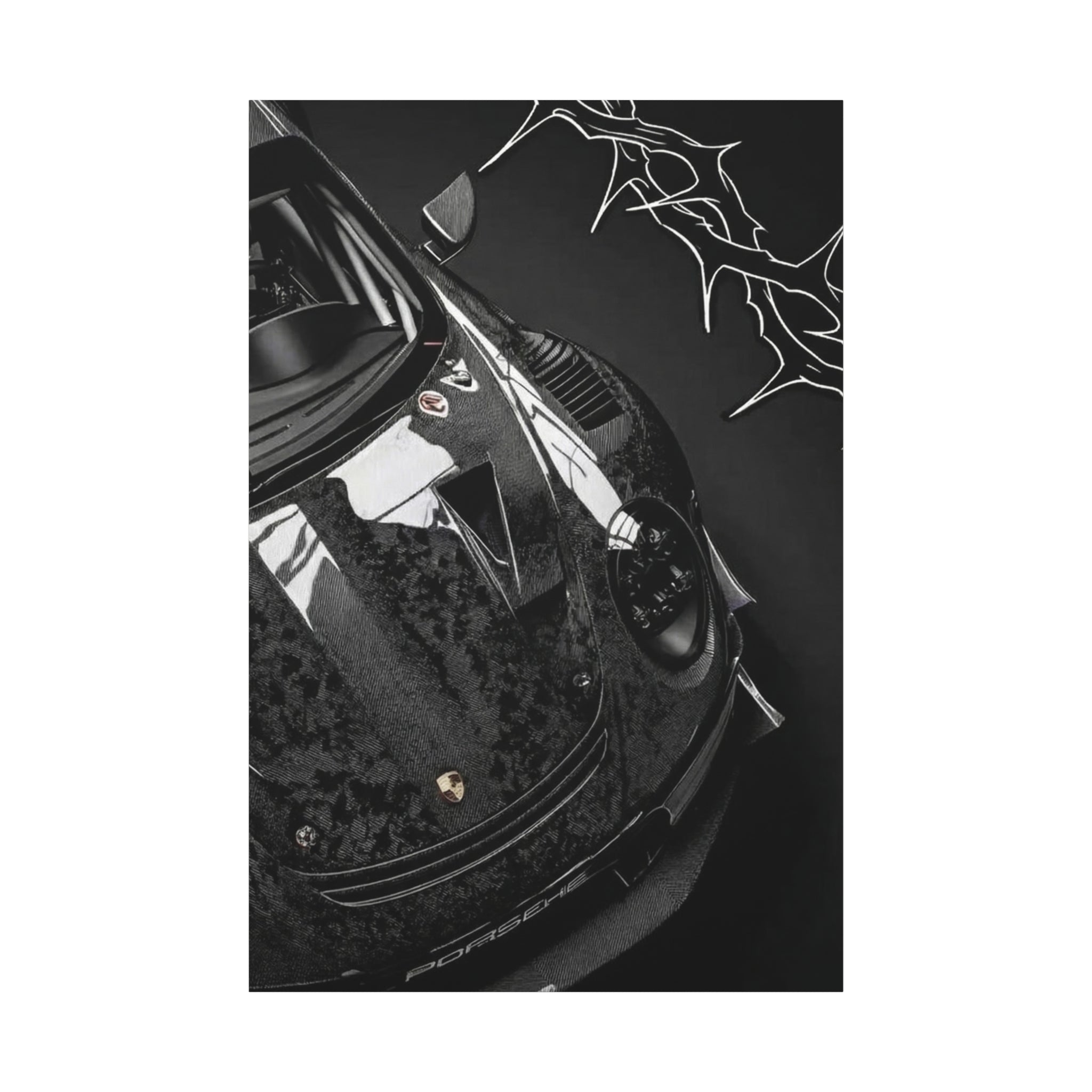 Black Sports Car Canvas