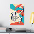 Retro Umbrella Beach Canvas
