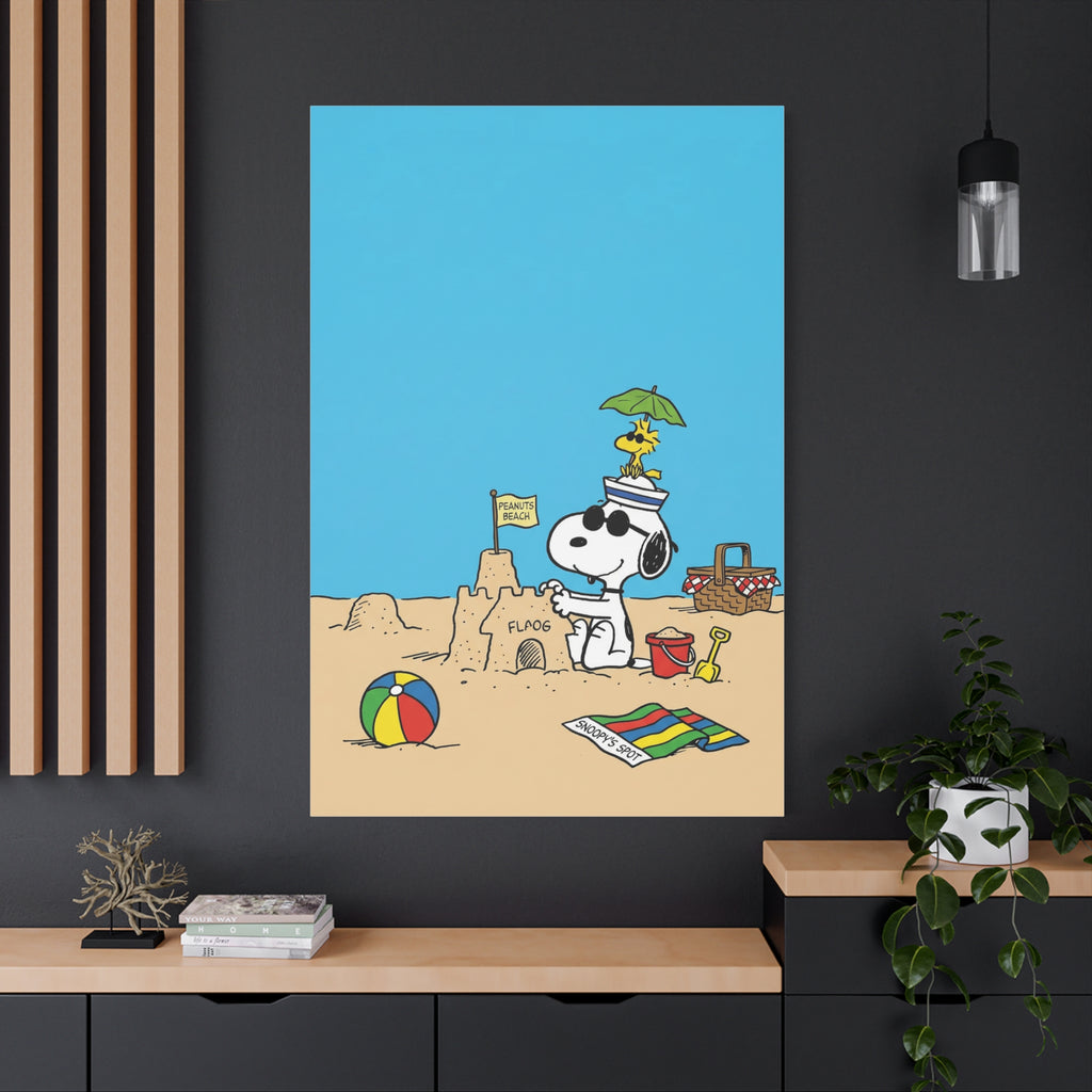 Snoopy Beach Scene Canvas