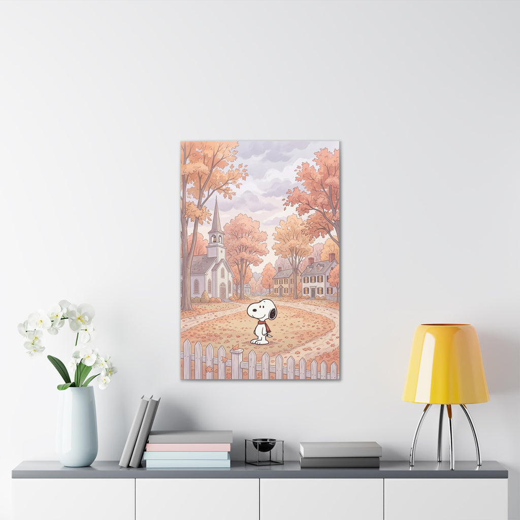 Snoopy Autumn Village Canvas