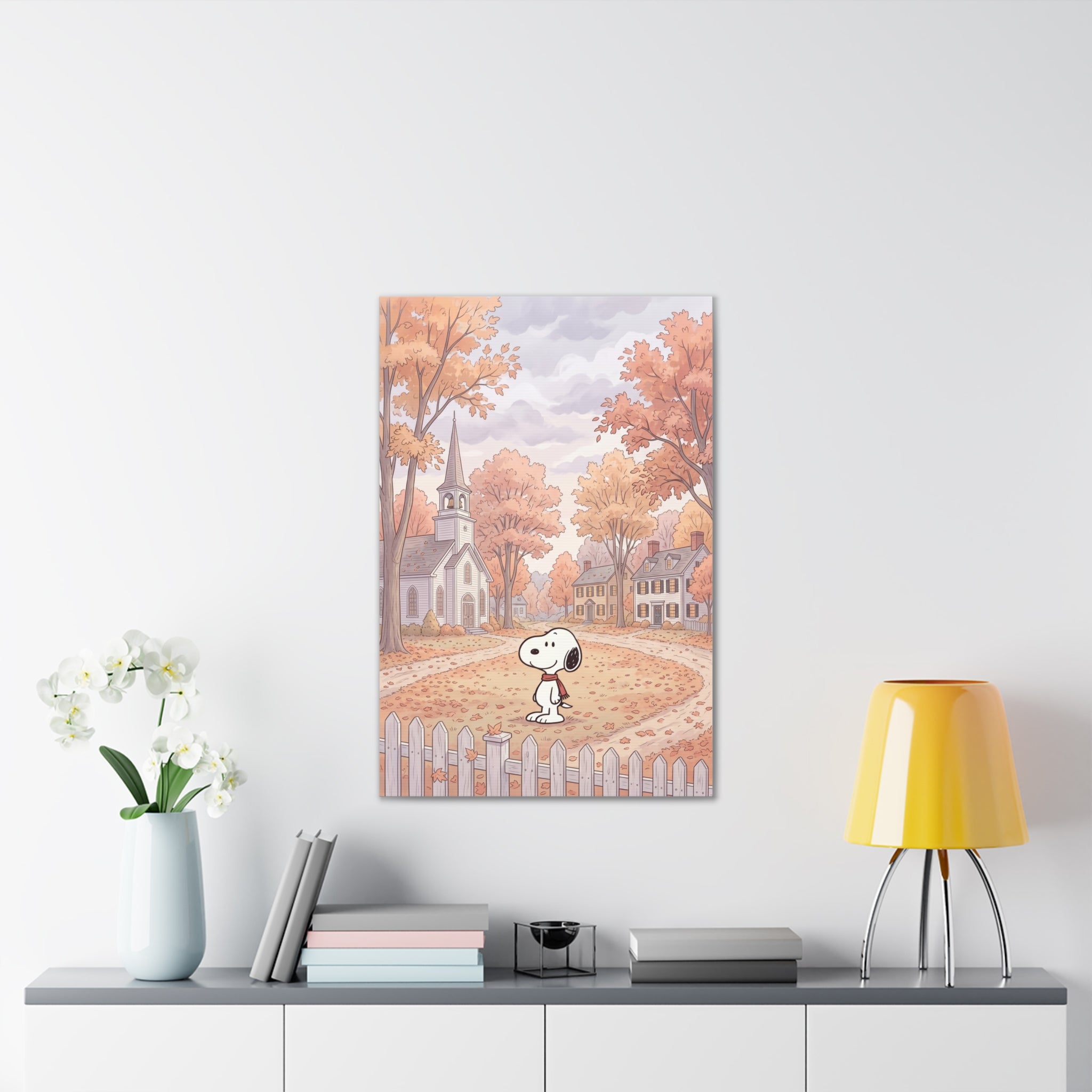 Snoopy Autumn Village Canvas