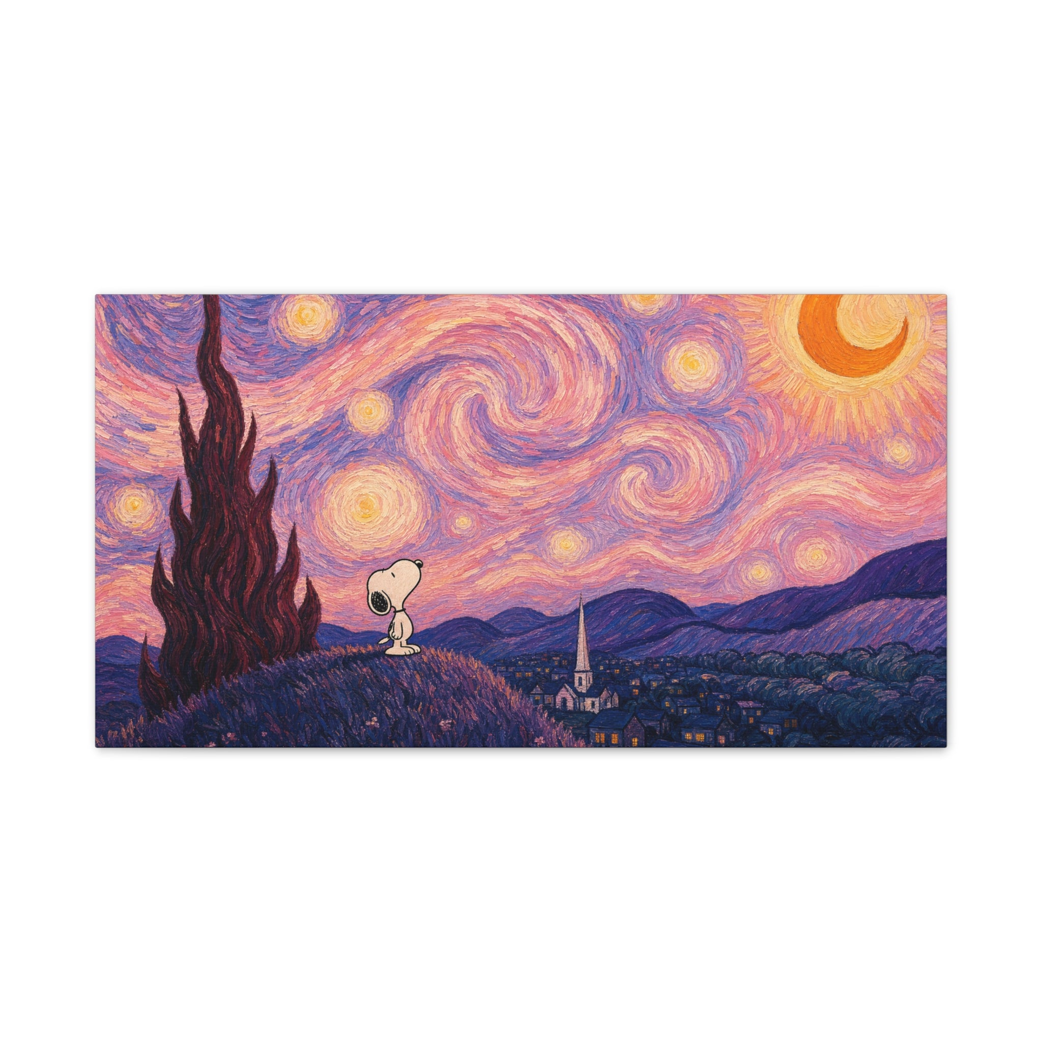 Snoopy Starry Night Canvas