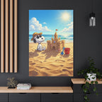 Snoopy At Beach Canvas