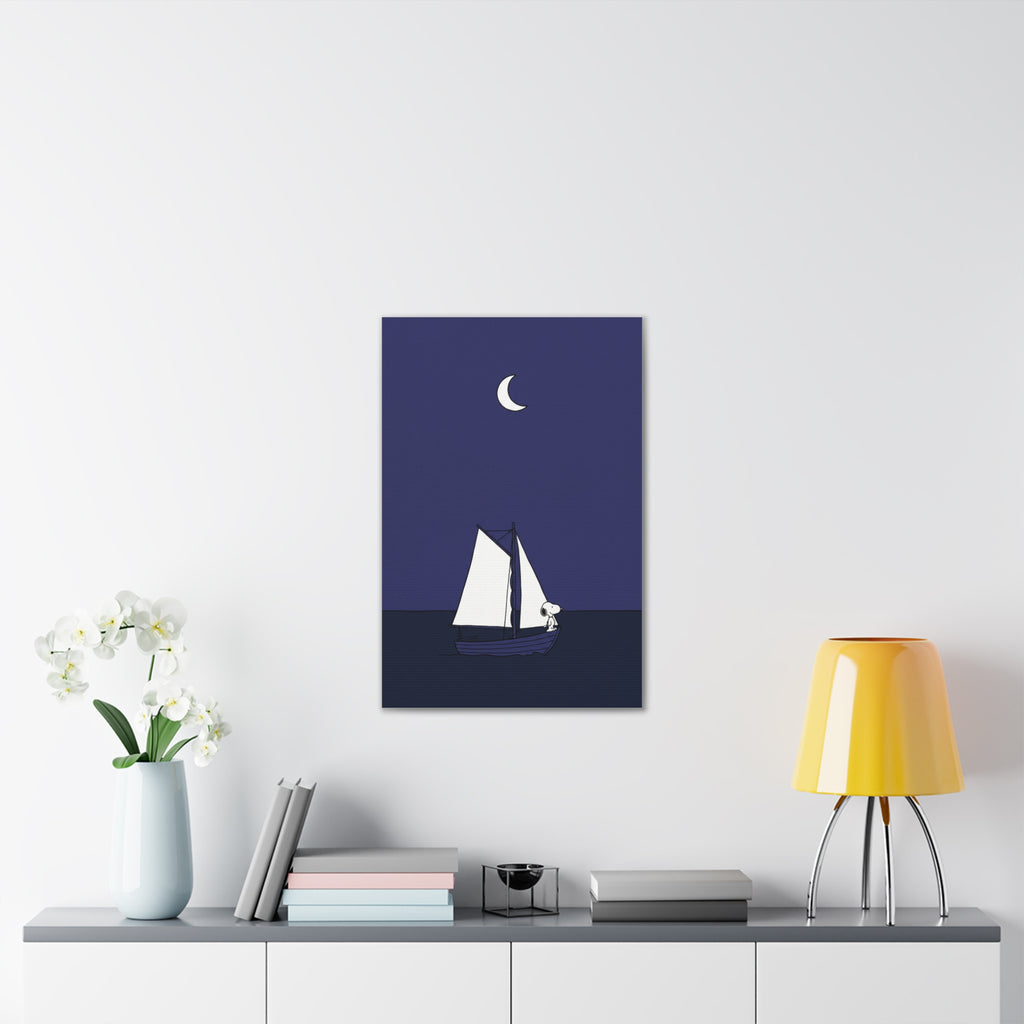 Sailboat Night Scene Canvas