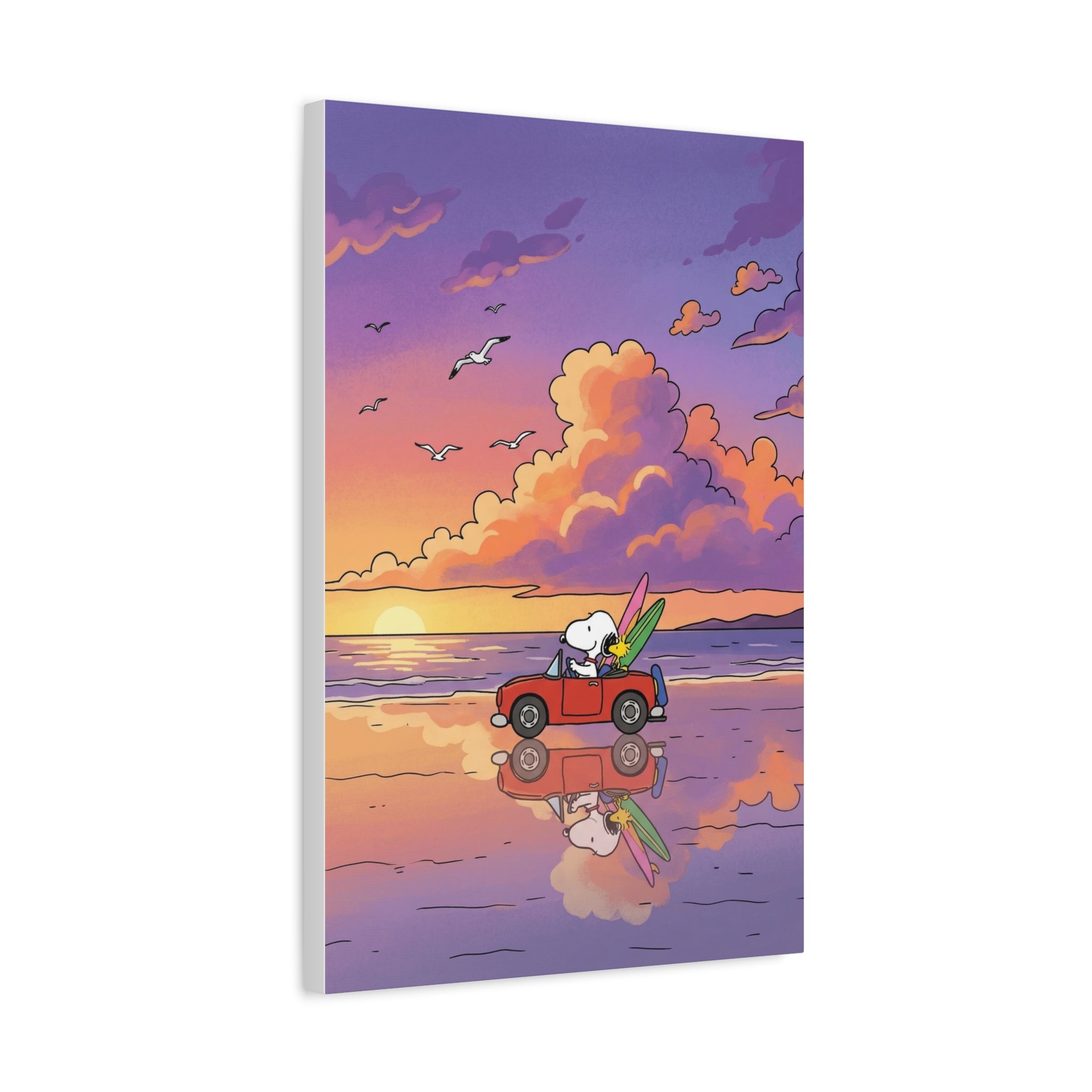Snoopy Surf Sunset Canvas