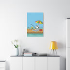 Fishing By Pier Canvas
