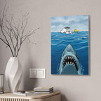 Snoopy Shark Scene Canvas