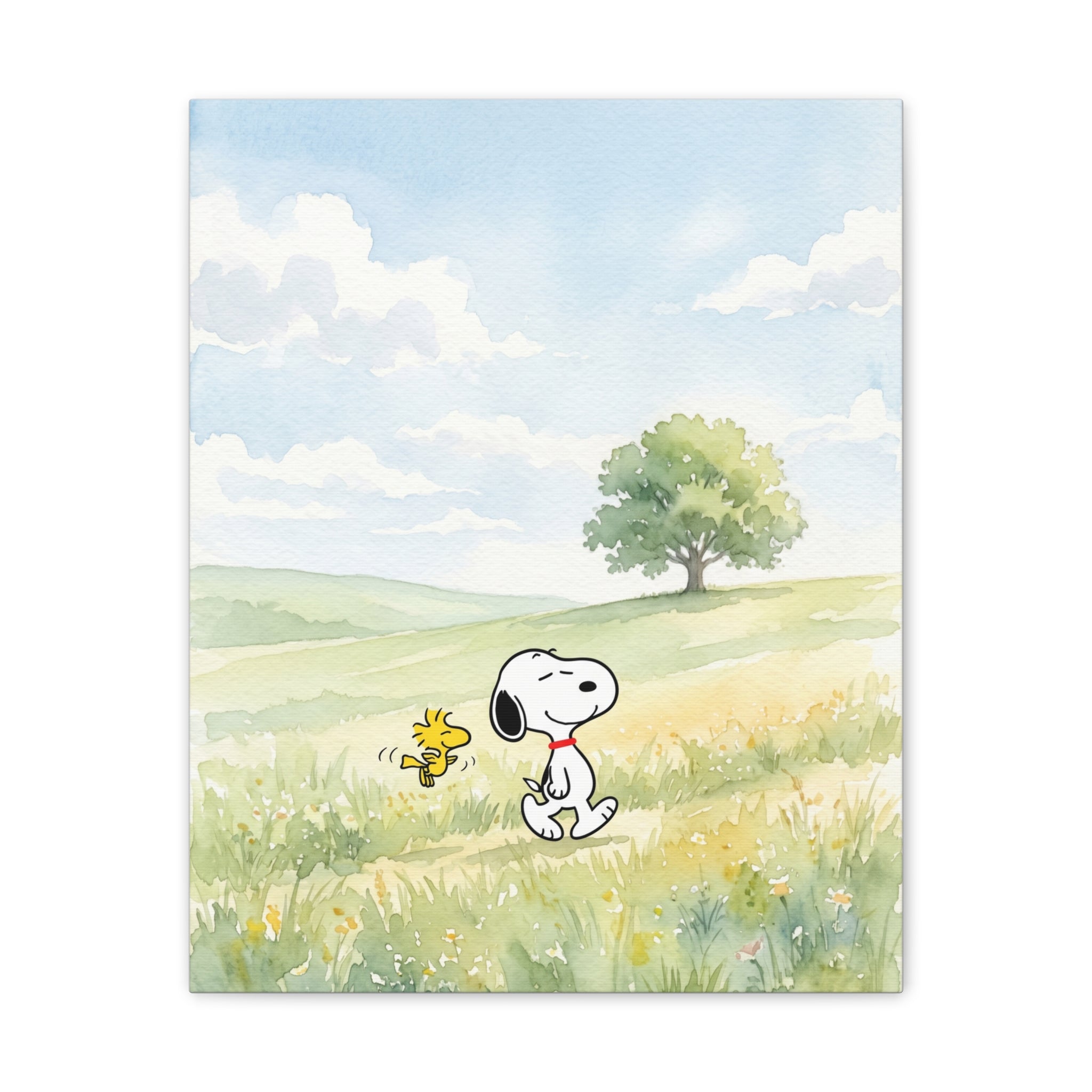 Snoopy and Woodstock Meadow Canvas