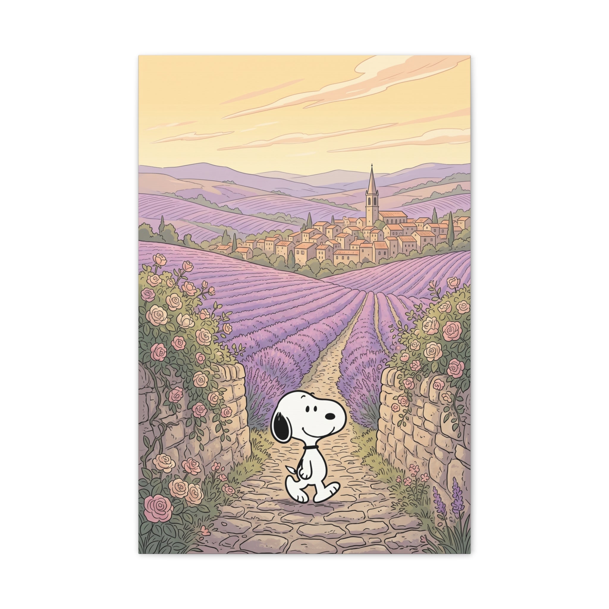 Snoopy in Lavender Fields Canvas