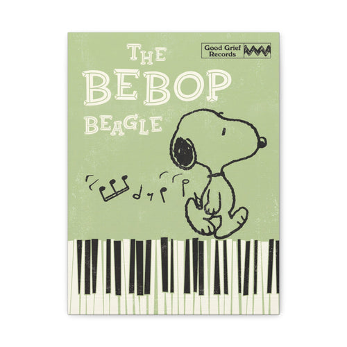 Bebop Beagle Piano Illustration Canvas
