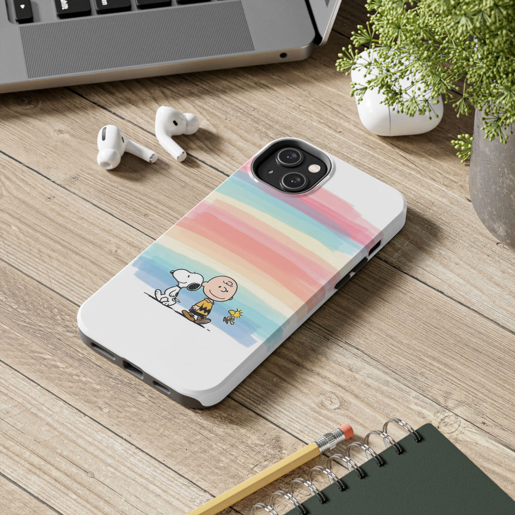 Pastel Stripe Peanuts Phone Case