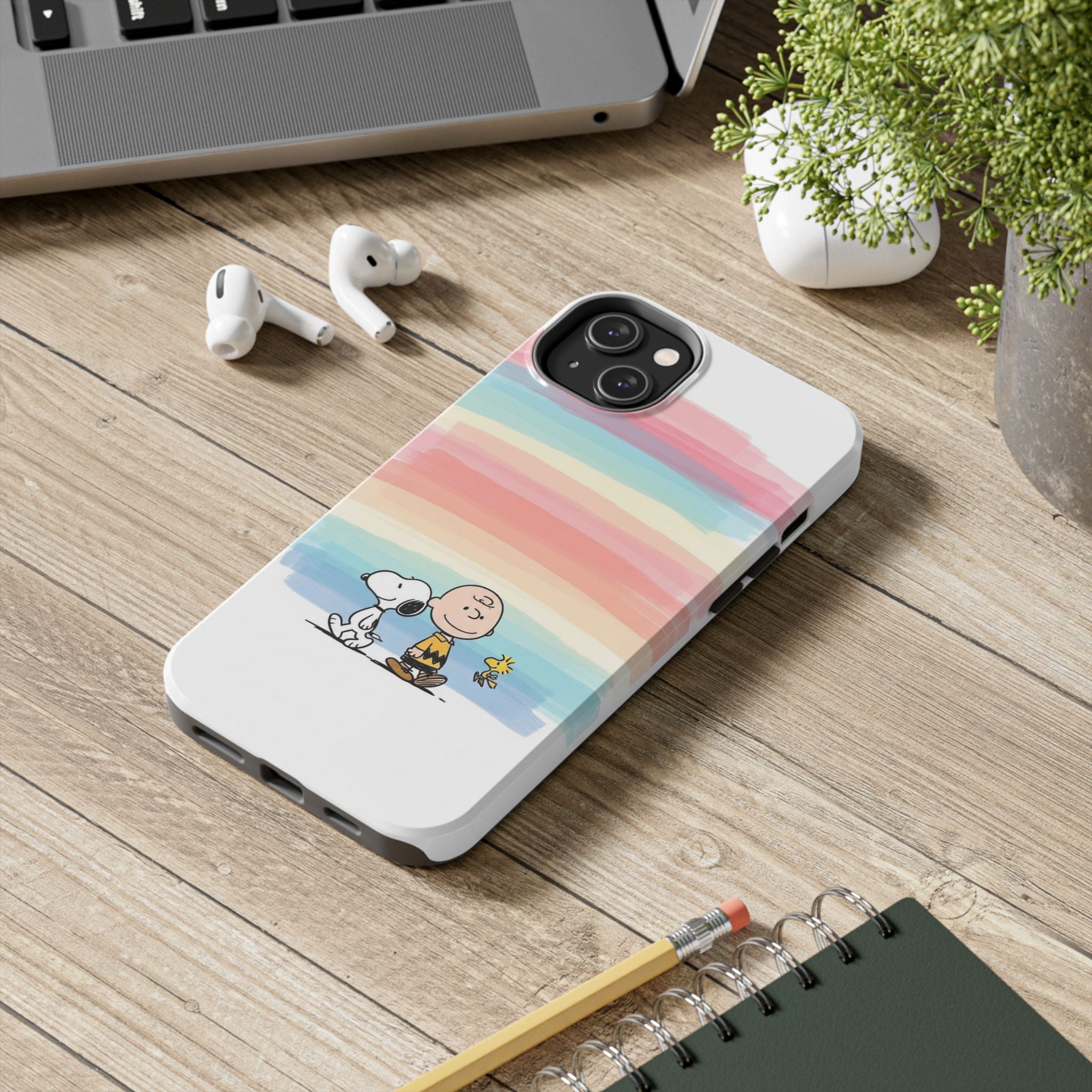 Pastel Stripe Peanuts Phone Case