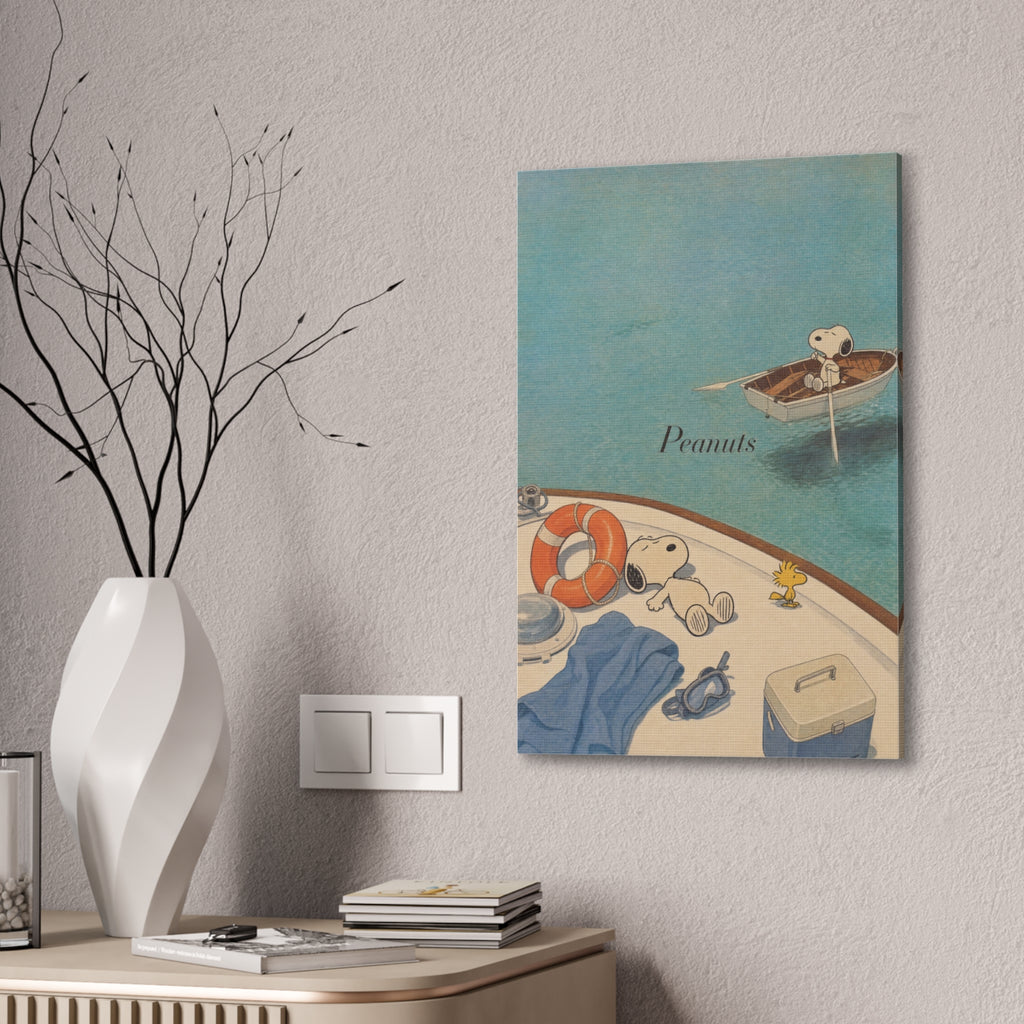 Snoopy Boat Scene Canvas