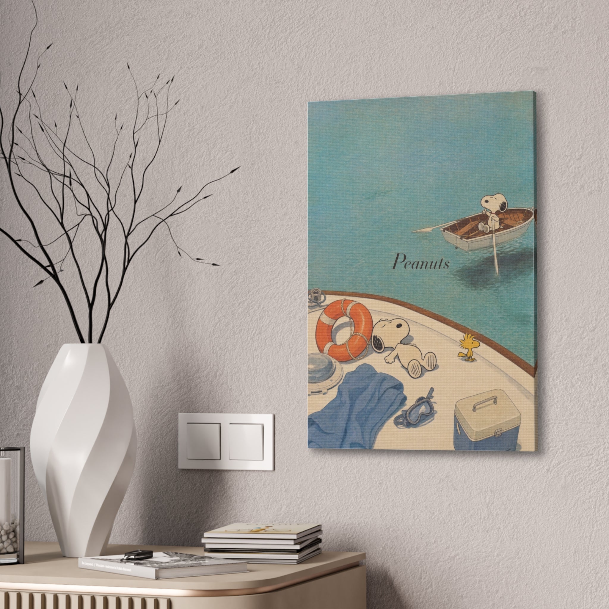 Snoopy Boat Scene Canvas