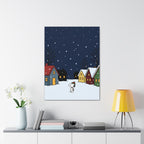 Snoopy Snowy Night Canvas