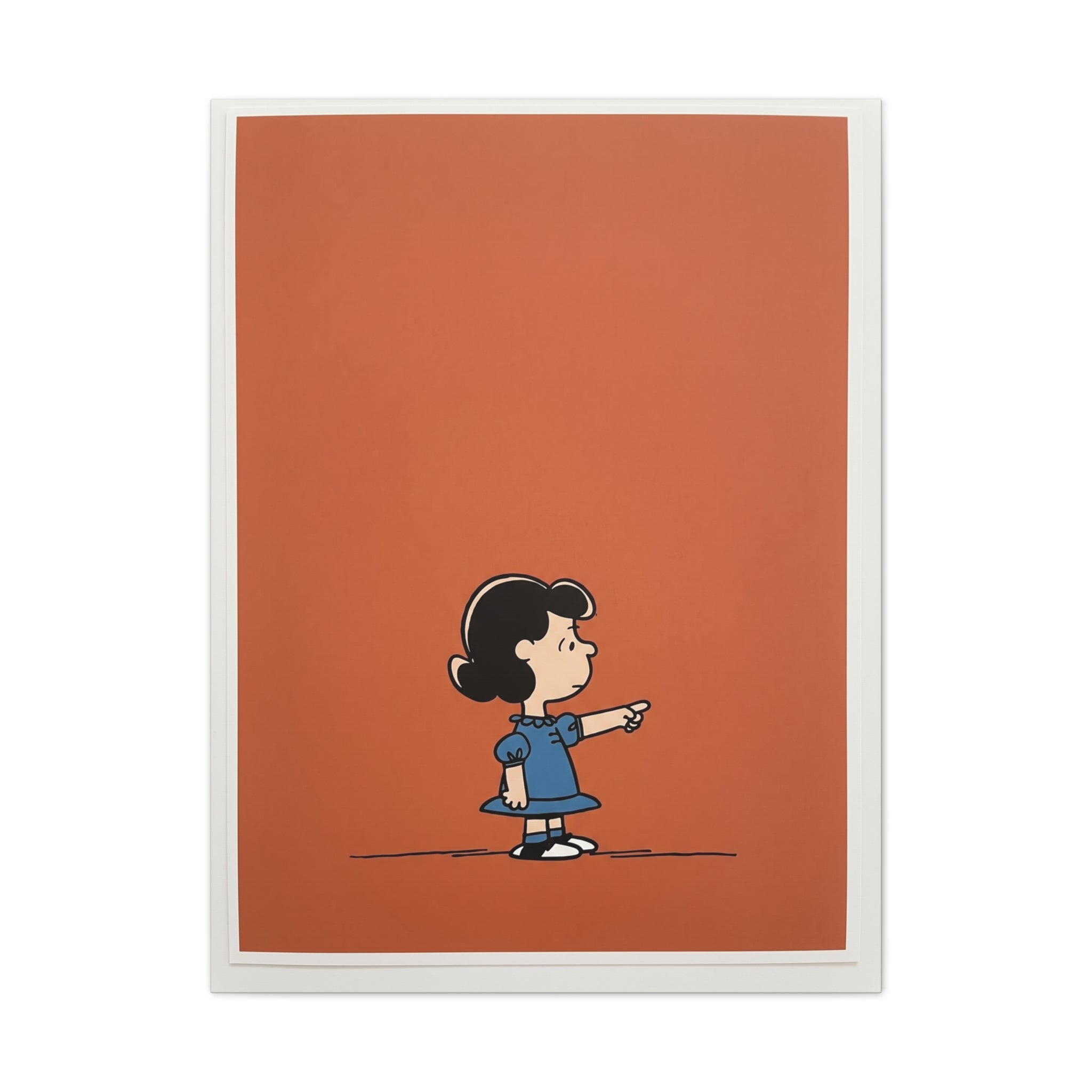 Girl Pointing Illustration Canvas