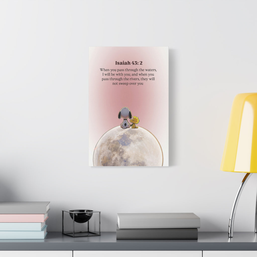 Isaiah 43:2 Snoopy Canvas
